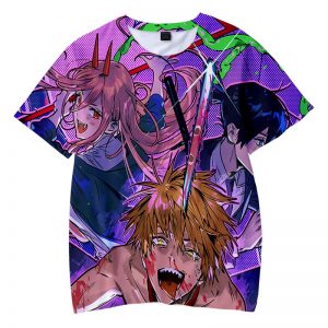 Chainsaw Man Anime Round Collar T-shirts - Chainsaw Man Store CS1310